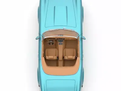 Classic Aqua Blue Convertible Sports Car Low-poly 3D model