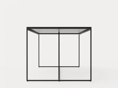 Indy Dining Table 180 Cm Glass Metal Low-poly 3D model