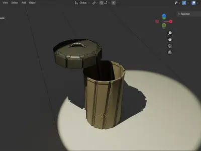 Skewed Trash Bin Free low-poly 3D model