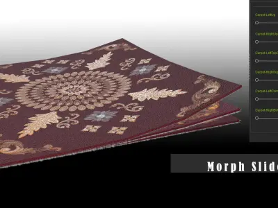 Luxury Carpet - 01 with Shape Key Low-poly 3D model