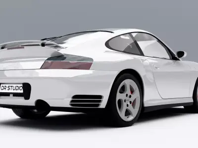 Porsche 911 Turbo 1975 Low-poly 3D model