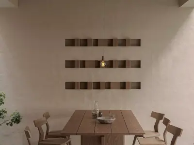 Mid Century interior scene 3D model