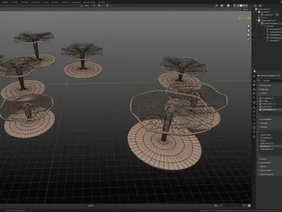 Beach or Pool Side Canopy Set 3D model