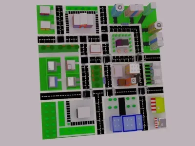 implePoly Urban - Low Poly Assets Low poly 3D Models Low-poly 3D model