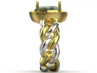 Two-tone Blue Gemstone and Diamond stl 3dm Ring Model jr00208 3D print model