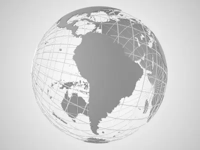 Globe News Skeleton Grey 3D model