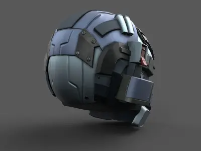 Helmet scifi military 3d model space Low-poly 3D model