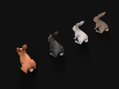 Mobile Rabbit Low-poly 3D model