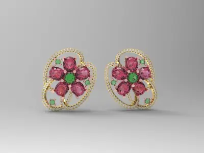 Flower Earring 3D print model