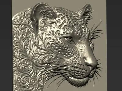 Leopard Head A69 3D print model