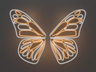 Butterfly Wings 1 - Neon Sign 3D model