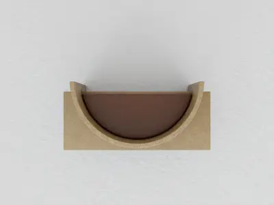 Arm Chair Interior Design Deco Wood Leather Low-poly 3D model