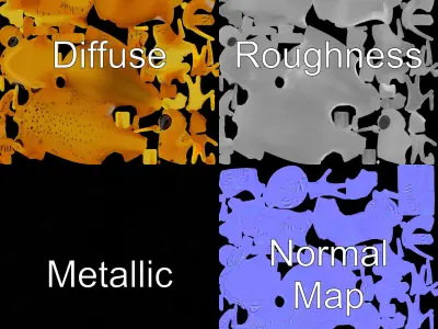 Vibrant Orange Frog Model Pack Low-poly 3D model