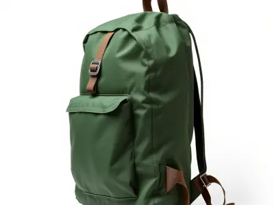 Green Backpack D Model Pack Low-poly 3D model