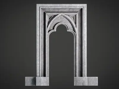 Lowpoly Gothic Portal-type 2 Low-poly 3D model