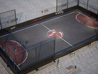 Street football set 1  GameReady UE Low-poly 3D model