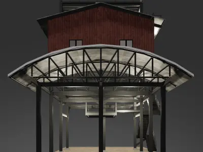 Industrial building - set 3D model