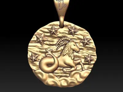 Horoscope Capricorn pendant 3D print model