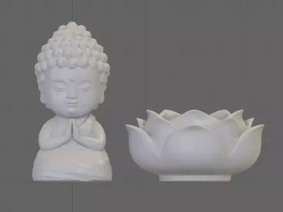 Baby Buddha sitting in the lotus for 3d print 3D print model