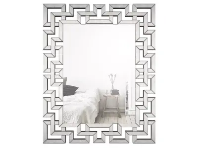 Rectangle Ornate Geometric Wall Mirror WLAO1370 3D model