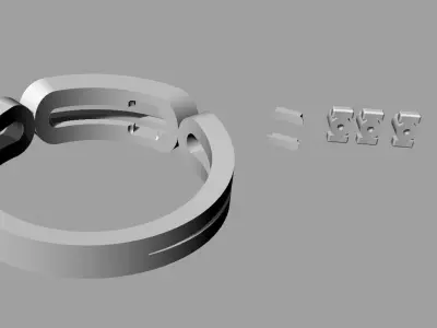 Messika Ring Gold 3D print model