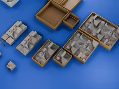 Modular Modern Art Sculpture Concept Golf Creator Kit Low-poly 3D model