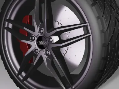 TIRE WHEEL Audi R8 Free 3D model