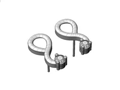 light weight diamond earrings  studs high quality 3d model Free 3D print model