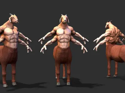 Warrior goat Low-poly 3D model