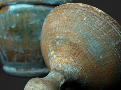 Antique Decorated Vase - 3D scan Low-poly 3D model