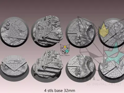 UNBAN RUINS BASES FOR GRIMDARK SCIFI Free 3D print model