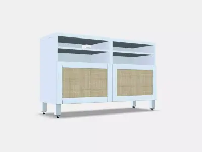 BESTA TV bench with doors 35 Low-poly 3D model
