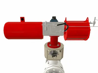 On Off Valve Extended Low-poly 3D model