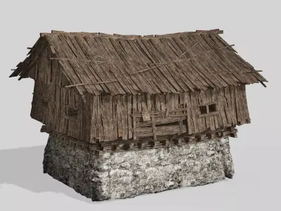 Thatch Hut House 10 For Games and Films 3D Model Low-poly 3D model