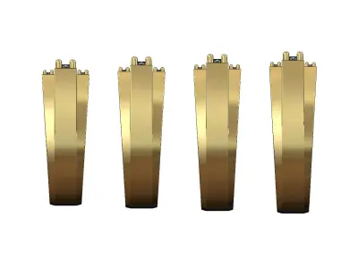 Iced diamond stepped rectangular signet US sizes 7to10 3D print model