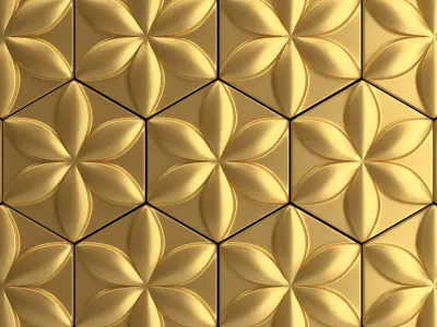 Panel3d Flower circle pattern 3D model