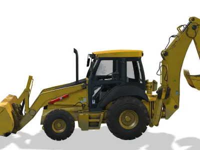 Backhoe Low-poly 3D model
