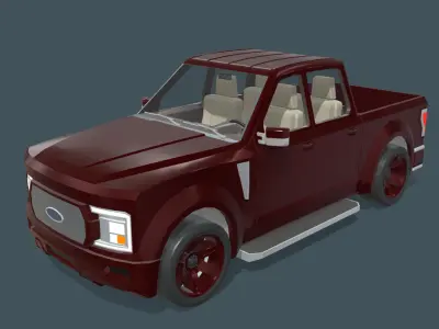 Modern Pickup Truck 1 Low-poly 3D model