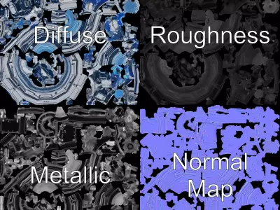 Futuristic Energy Core Model Pack Low-poly 3D model