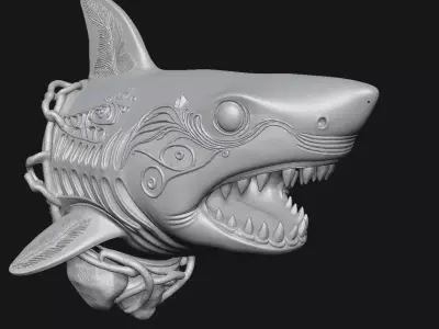 shark 3D print model