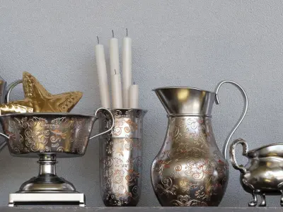 Set-196 silverware on shelf 3D model