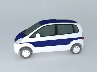 2001 Nissan Moco Suzuki MR Wagon, solar electric conversion Free 3D model