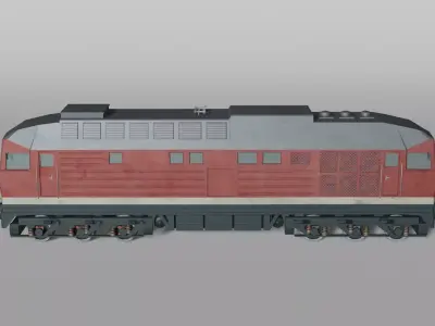 Old East-German Diesel locomotive 3D model