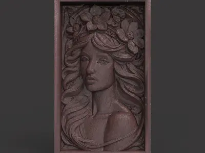 girl frame wall decor  3D print model