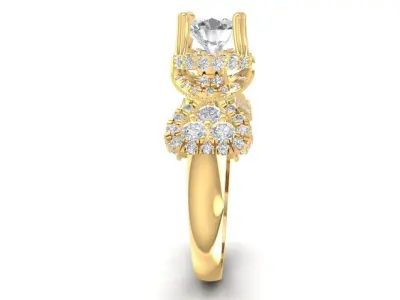 Luxury Crown Diamond Engagement Ring 1492 3D print model