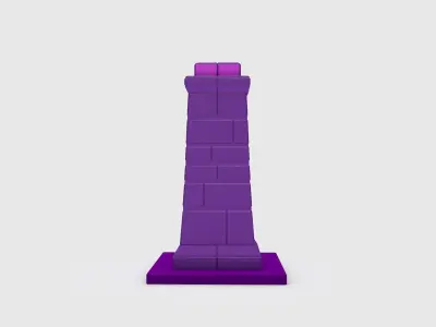 Pillar 3 lego tower Low-poly 3D model