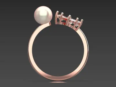 pearl jewelry ring pr0069 3D print model