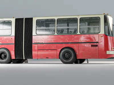 Soviet Bus Lowpoly Ikarus Low-poly 3D model