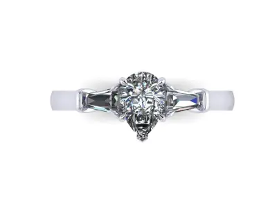 Three-stone Diamond Ring R4 3D print model