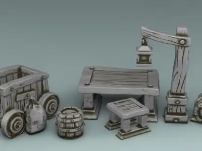 village set house with telescope 3D print model